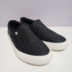 LAM Black Snake Skin Style Slip On Women's Shoes Sz 8